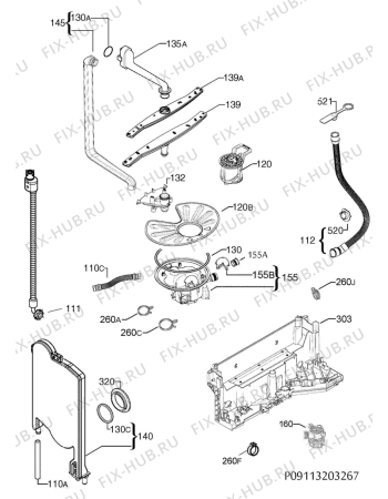 Взрыв-схема посудомоечной машины Zanussi ZDT26010FA - Схема узла Hydraulic System 272